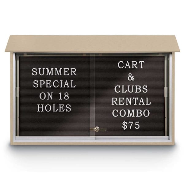 Outdoor Enclosed Combo Board, 72"x36", Bronze Frame/Green & Cobalt
